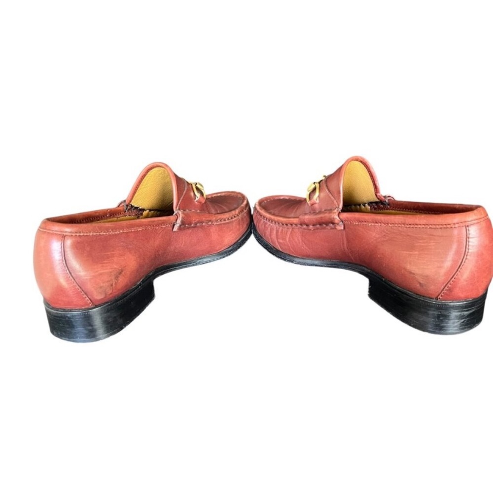 Vintage Gucci 1953 Horsebit Brown Leather Loafers with Gold Accents Size 7 - Picture 9 of 11
